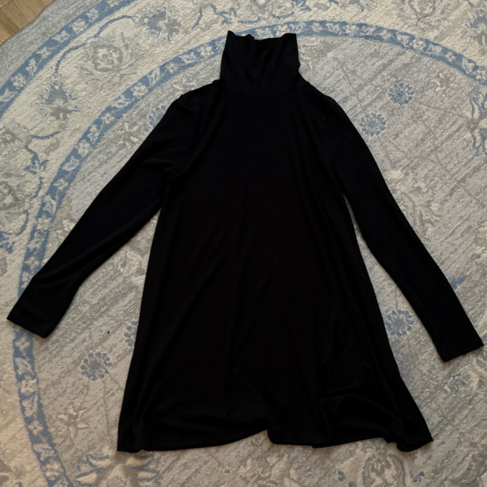 Cotton Emporium Black Turtleneck Sweater Dress